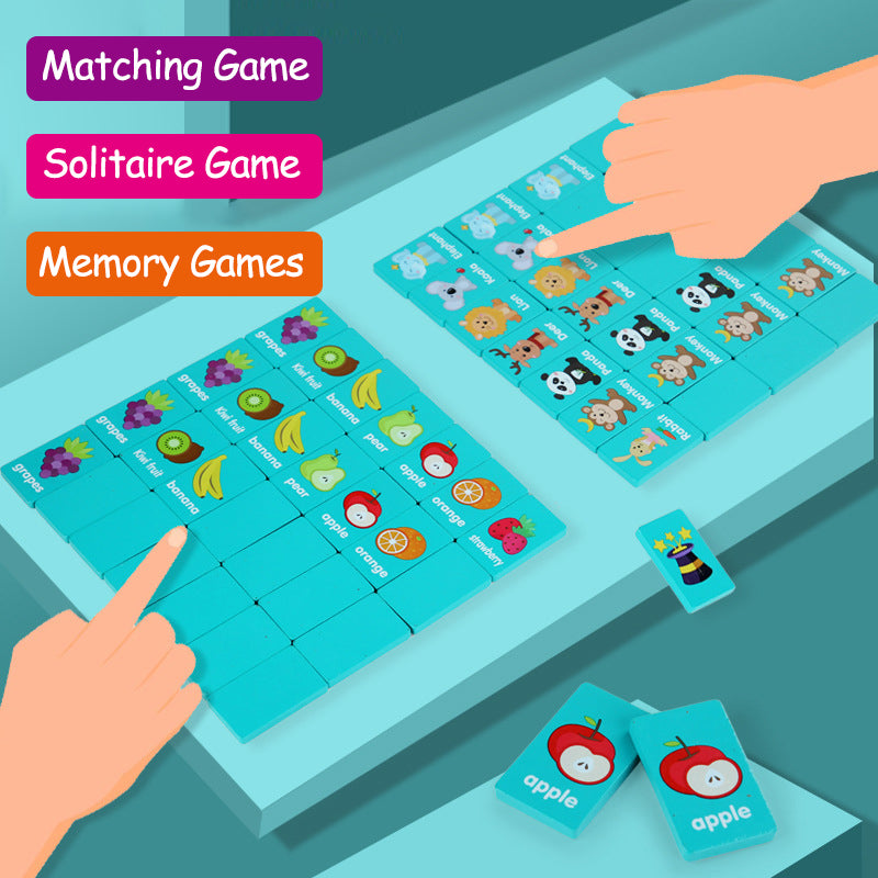 Seaside Escape Kid Blocks Wooden Mahjong Memory Solitaire Game Fun Family Matching Puzzle Toy 4