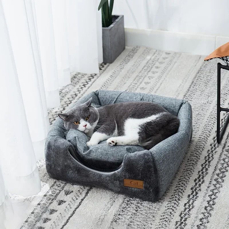 Triangle Cat Nest Closed Cat House Warm Thickened Pet Nest For Deep Sleep Dog Nest Bed Cat Tents In 2