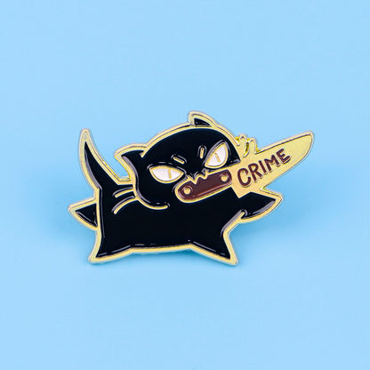 Funny Black Cat Enamel Pin Cute Animal Lapel Badge For Backpack Jacket Or Cosplay 2