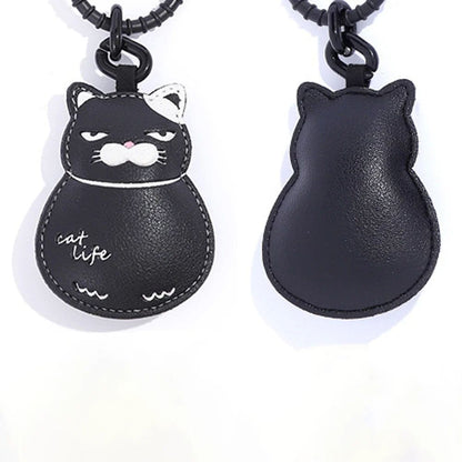 Expression Cat Keychain  Cute Cartoon Leather Pendant For Girls Car Key Ring  Bag Accessory Ideal G 5
