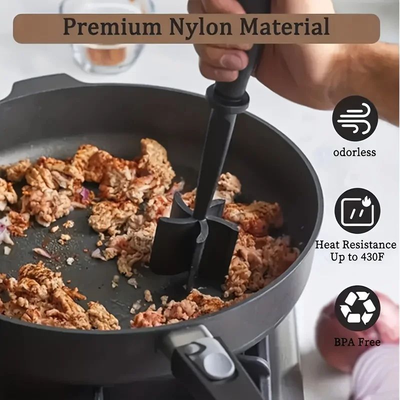 Kitchen Meat Chopper Meat Grinder Handheld Household Meat Masher For Efficient Mixing And Grinding 3