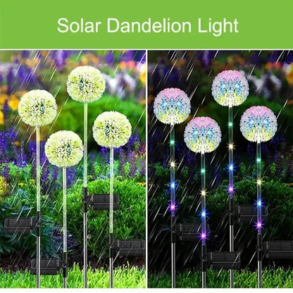 LED Solar Outdoor Dandelion Lights Colorful Scallion Ball Garden Lawn Lights For Patio Walkway  Yar 3
