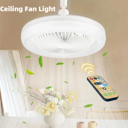 Modern Ceiling Fan With Remote Control Lighting Base, Dual Function Fan & Light Fixture for Bedroom and Living Space