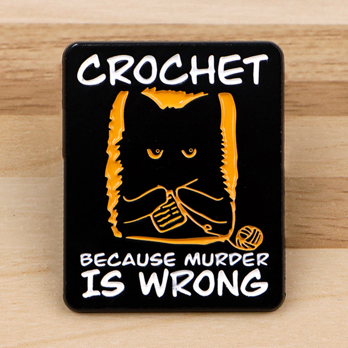 Cute Black Cat Enamel Pin  Crochet Badge For Backpack Hat Collar Lapel Womens Brooch  Cosplay Acces 1