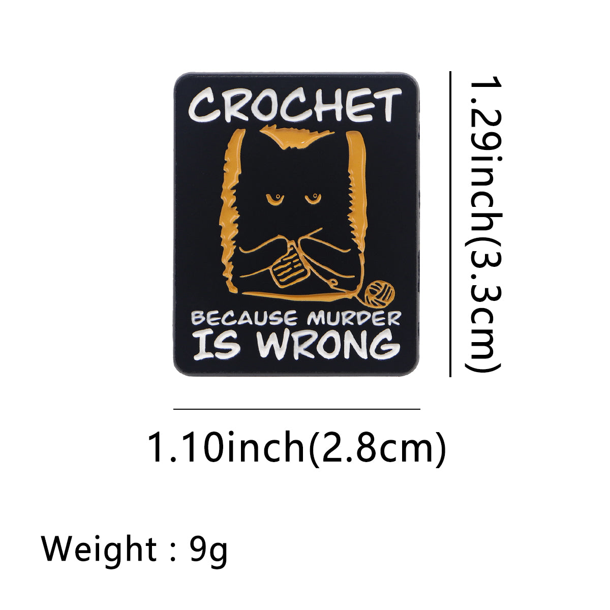 Cute Black Cat Enamel Pin  Crochet Badge For Backpack Hat Collar Lapel Womens Brooch  Cosplay Acces 4