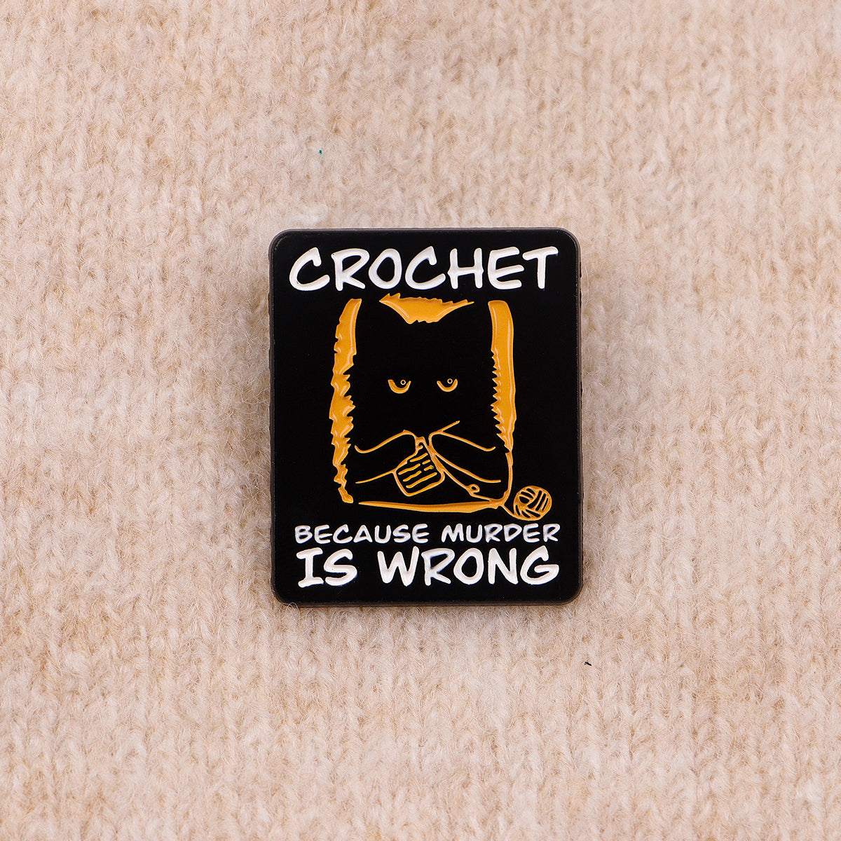 Cute Black Cat Enamel Pin  Crochet Badge For Backpack Hat Collar Lapel Womens Brooch  Cosplay Acces 3