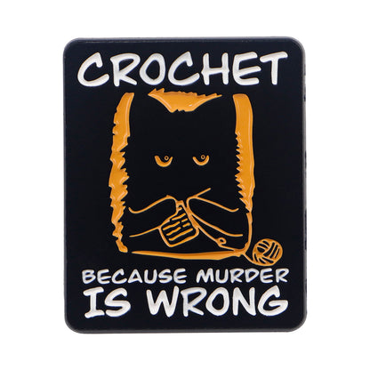 Cute Black Cat Enamel Pin  Crochet Badge For Backpack Hat Collar Lapel Womens Brooch  Cosplay Acces 5