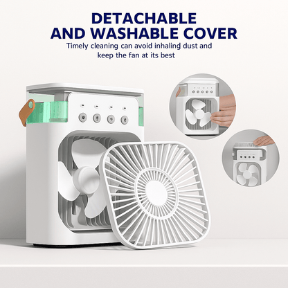 3in1 Portable Air Cooler With LED Night Light And Humidifier  Compact Cooling Solution For Home And 3