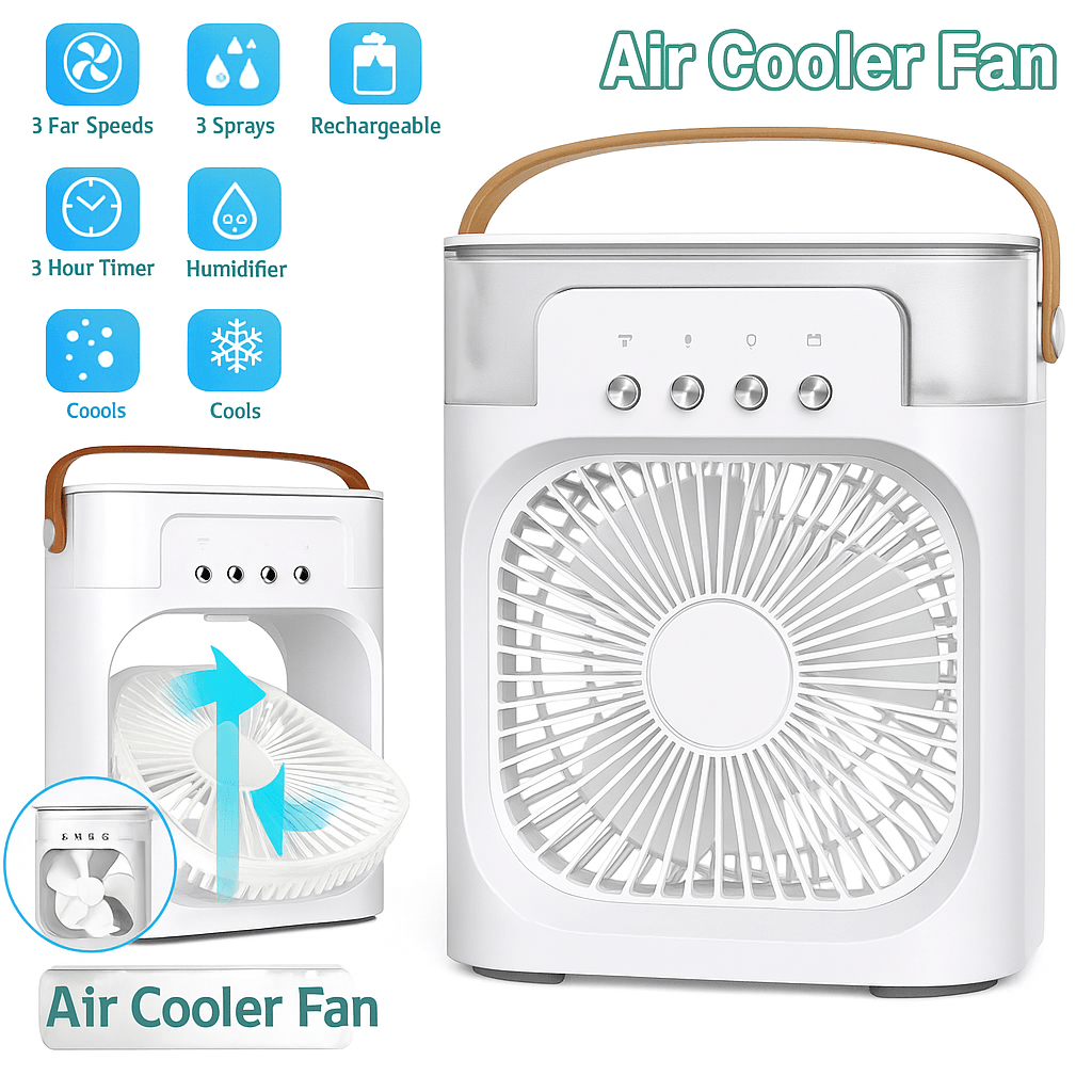 3in1 Portable Air Cooler With LED Night Light And Humidifier  Compact Cooling Solution For Home And 4