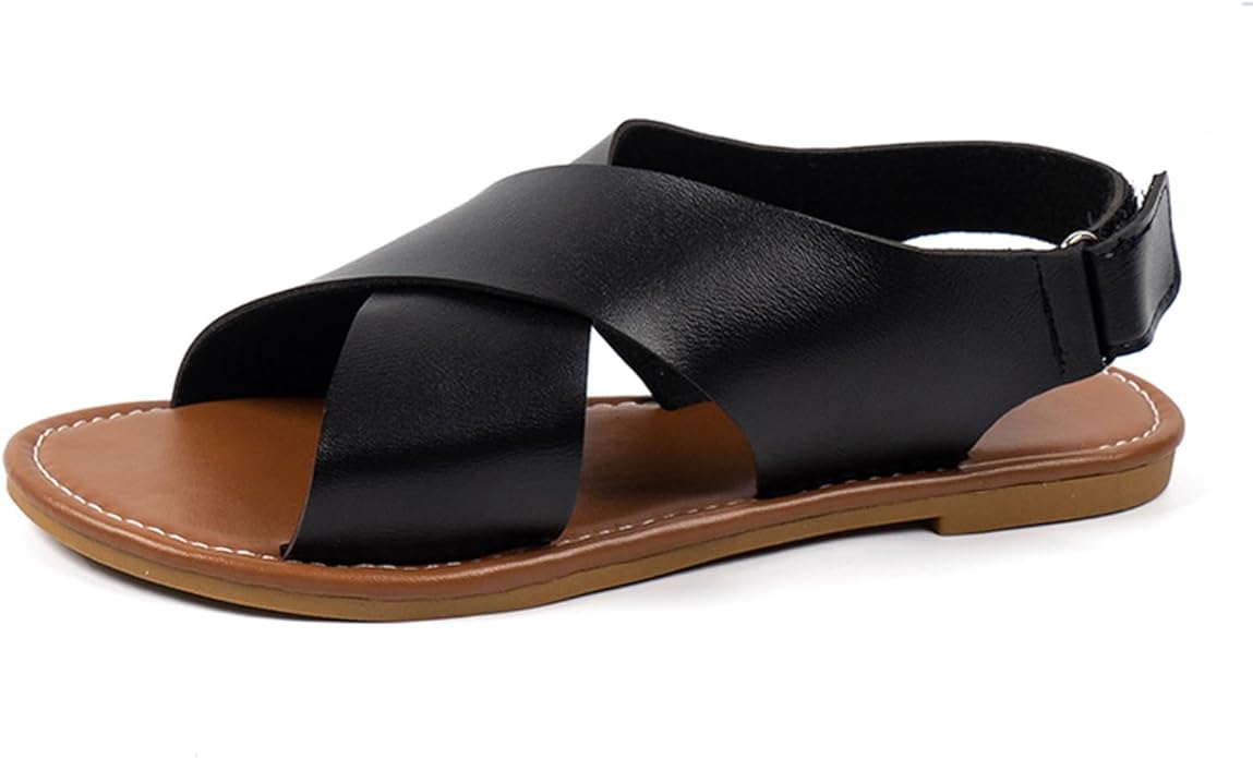 Summer Comfort Womens Flat Sandals  Soft PU Leather Beach Footwear For 2025 5