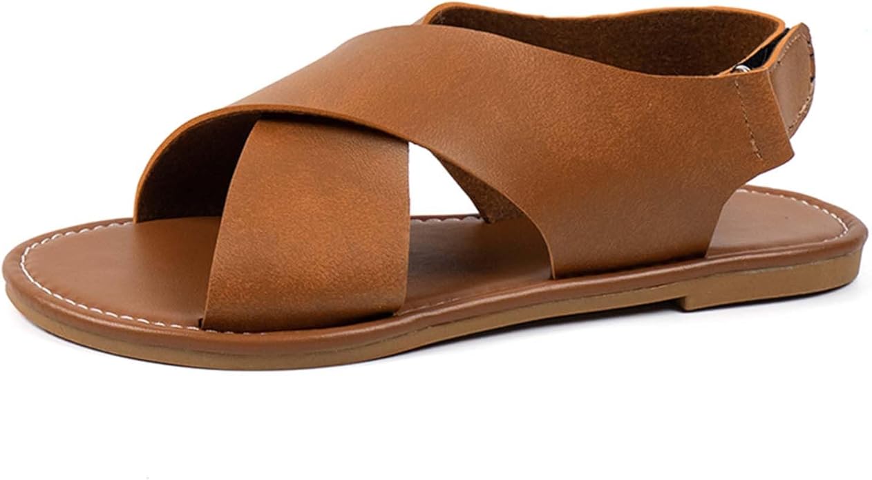Summer Comfort Womens Flat Sandals  Soft PU Leather Beach Footwear For 2025 1
