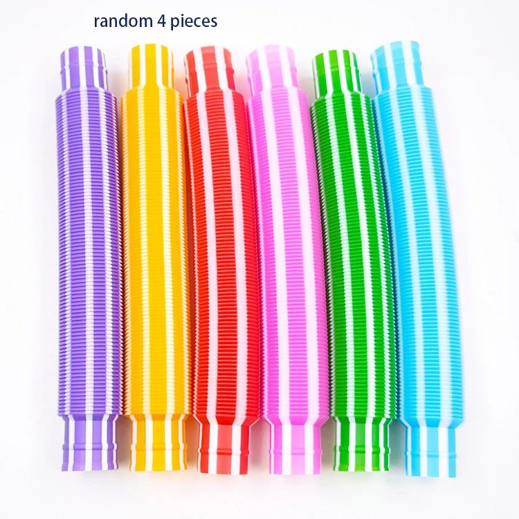 Mini Pop Tube Fidget Toys Durable Sensory Tubes For Kids With Autism Educational Colorful Building  7