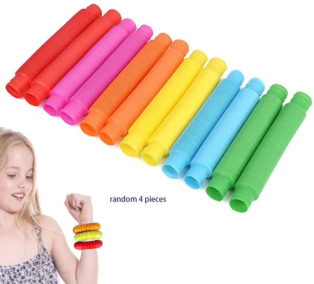 Mini Pop Tube Fidget Toys Durable Sensory Tubes For Kids With Autism Educational Colorful Building  8