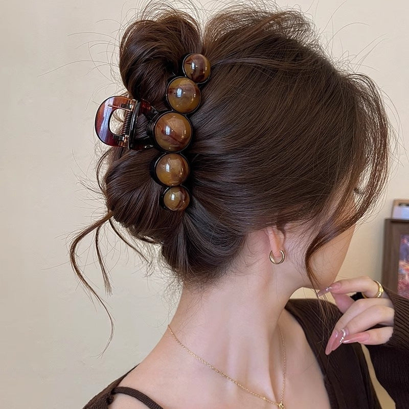 Retro Gradient Beaded Hair Claw Clip 11cm Geometric Hair Clip For Women 90s Y2K Fashion Hair Access 2