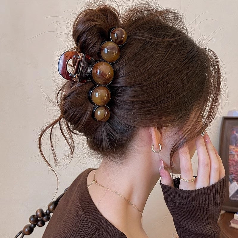 Retro Gradient Beaded Hair Claw Clip 11cm Geometric Hair Clip For Women 90s Y2K Fashion Hair Access 4
