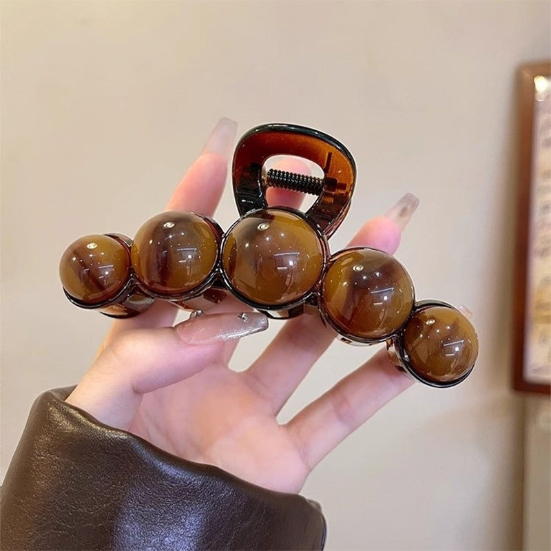 Retro Gradient Beaded Hair Claw Clip 11cm Geometric Hair Clip For Women 90s Y2K Fashion Hair Access 5