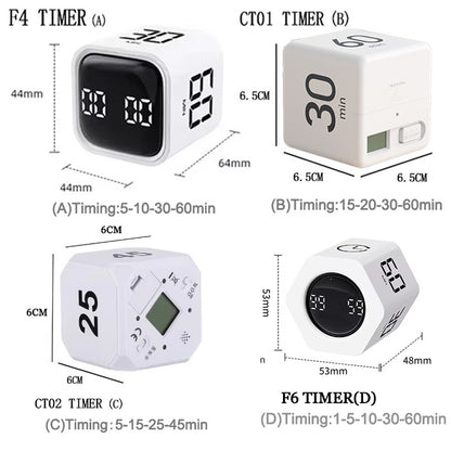 Mini Cube Timer Flipping Gravity Sensor Countdown With LED Display  Dual Modes For Work Or Kitchen 2