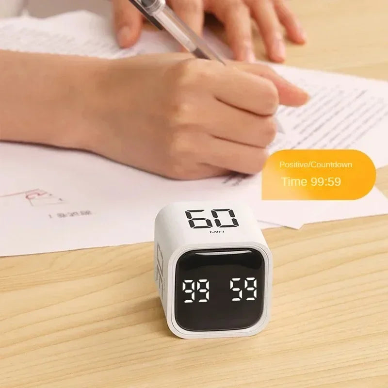Mini Cube Timer Flipping Gravity Sensor Countdown With LED Display  Dual Modes For Work Or Kitchen 1