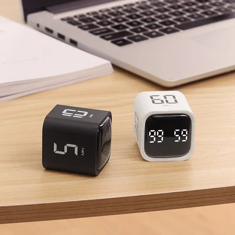 Mini Cube Timer Flipping Gravity Sensor Countdown With LED Display  Dual Modes For Work Or Kitchen 5