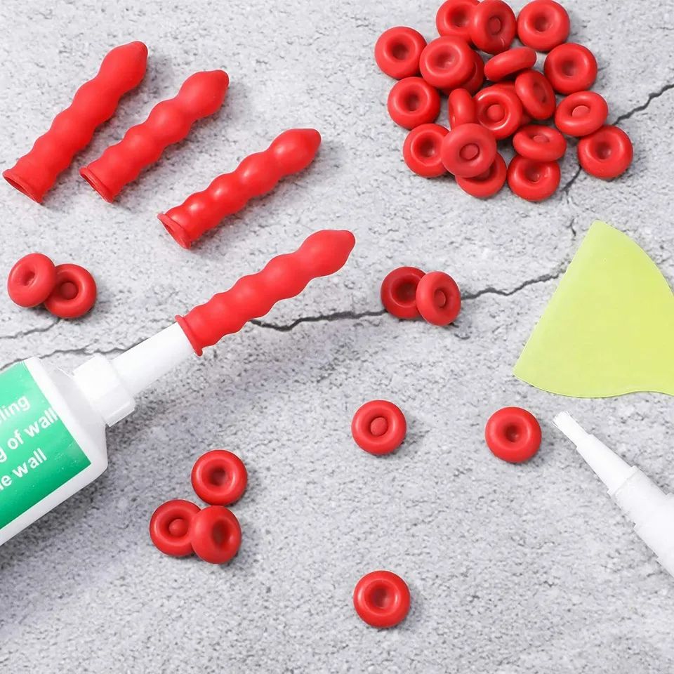 20pcs Caulk Cap Glass Glue Tip Sealing Cap Red Latex Protective Covers For Caulking Gun Nozzles  Ba 2