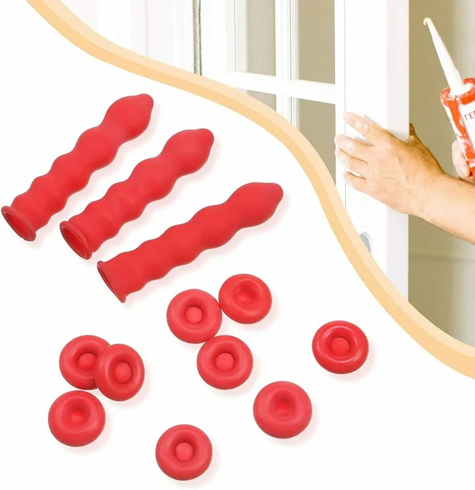 20pcs Caulk Cap Glass Glue Tip Sealing Cap Red Latex Protective Covers For Caulking Gun Nozzles  Ba 3