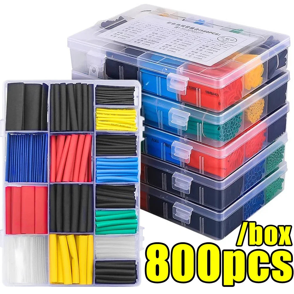 Heat Shrink Tube Kit 2:1 Shrink Ratio, Flame Retardant Tubing for Electrical Wires, Cables & DIY Repairs