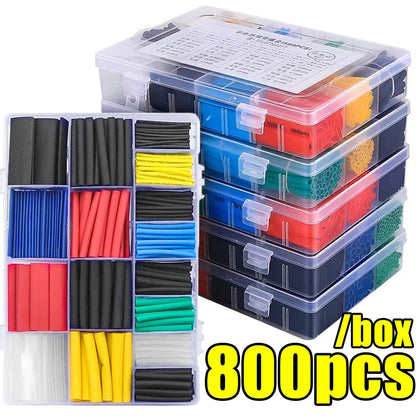 Heat Shrink Tube Kit 2:1 Shrink Ratio, Flame Retardant Tubing for Electrical Wires, Cables & DIY Repairs