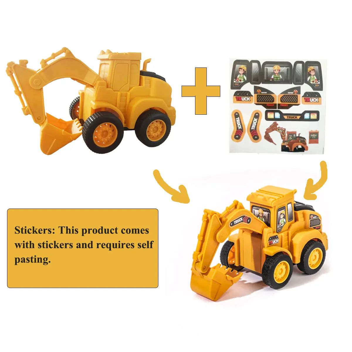 Engineering Vehicle Toy Set Press Sliding Excavator  Bulldozer Model For Kids Boys  Educational Con 1