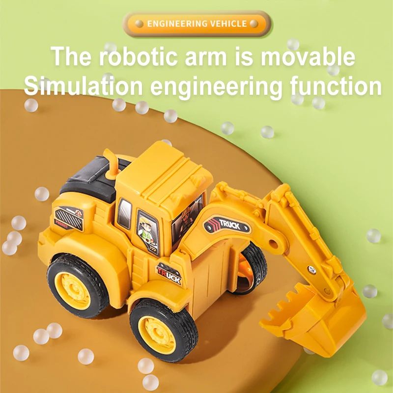 Engineering Vehicle Toy Set Press Sliding Excavator  Bulldozer Model For Kids Boys  Educational Con 3