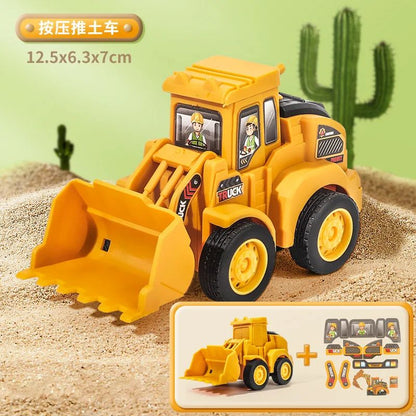 Engineering Vehicle Toy Set Press Sliding Excavator  Bulldozer Model For Kids Boys  Educational Con 4