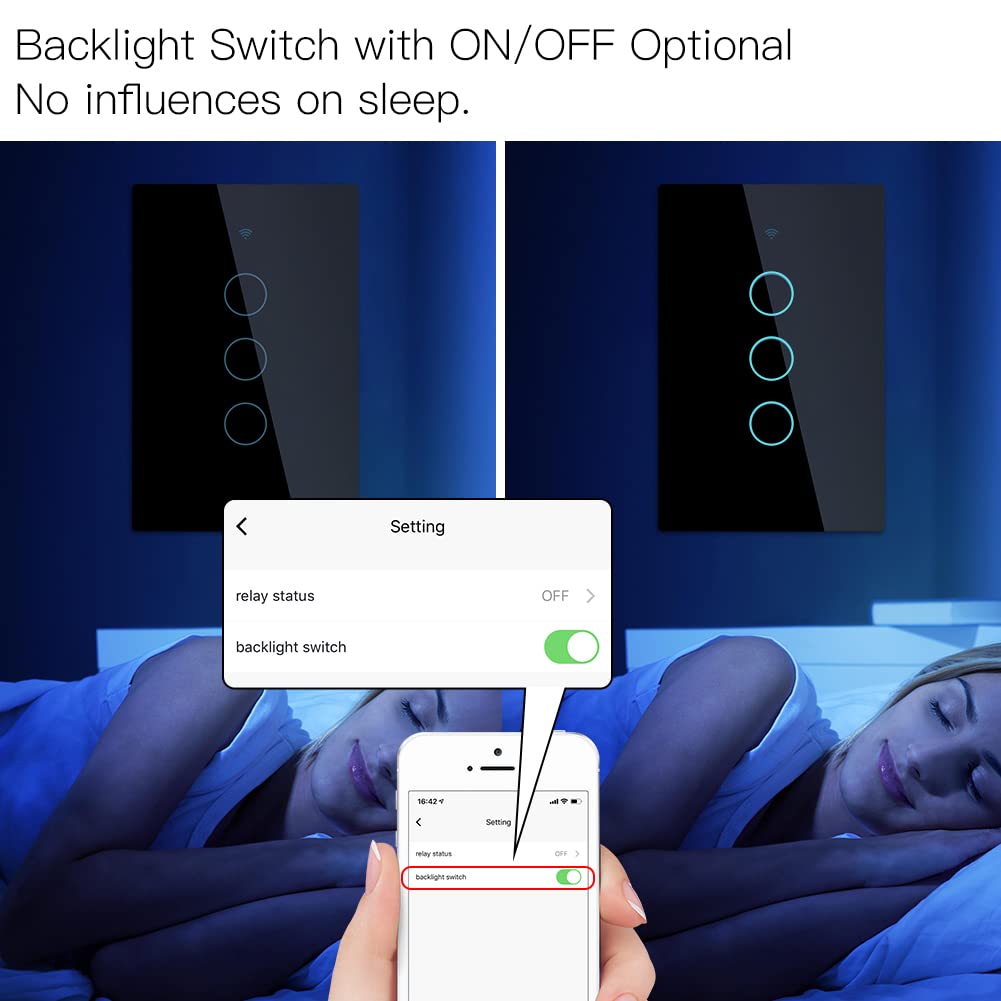 Tuya Smart WiFi Touch Light Switch  No Neutral Required Alexa  Google Home Compatible 9
