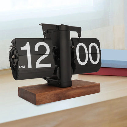 Retro Digital Flip Down Clock, Battery Operated Mechanical Timepiece for Home, Office, and Room Decor