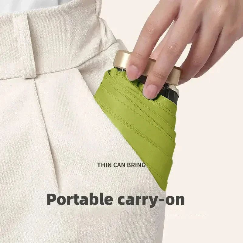 Mini Sun Umbrella Pocket Rain Umbrella Vinyl Folding UV Protection Travel Parasol Capsule Compact S 2