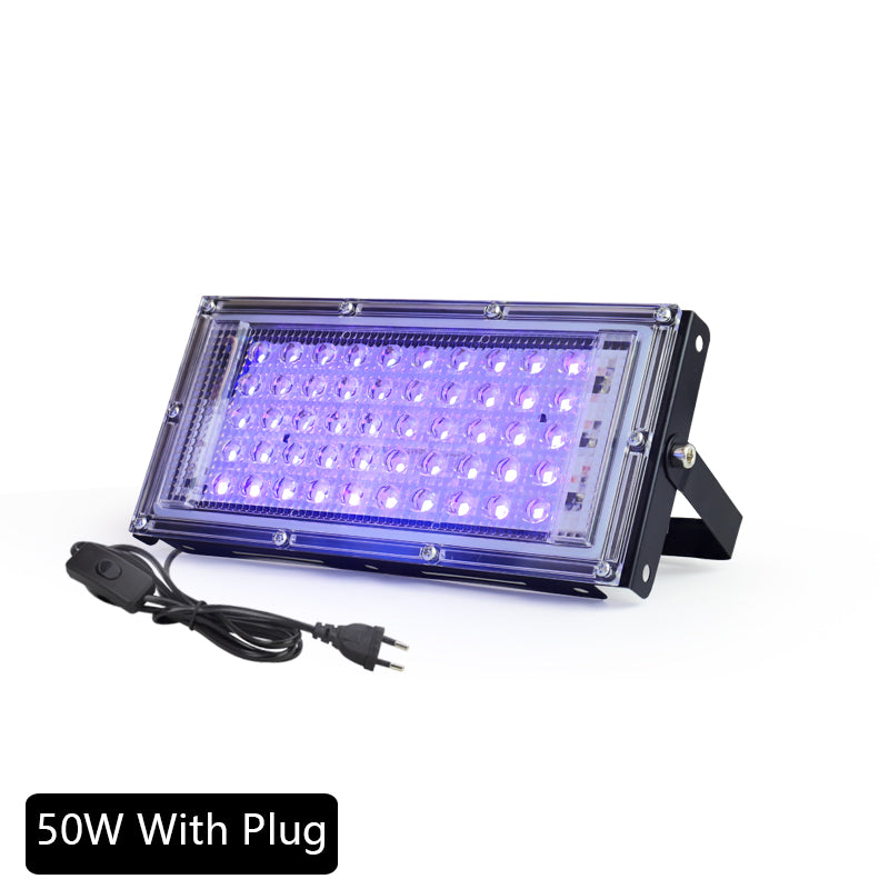 Waterproof LED UV Blacklight 50W100W Ultraviolet Floodlight For Stage Lighting  Glow Parties 6