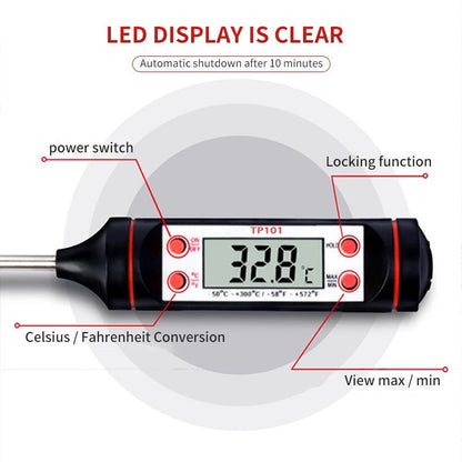 Kitchen Food Baking Digital Thermometer With Electronic Probe  Digital Display Liquid Grill Cooking 4