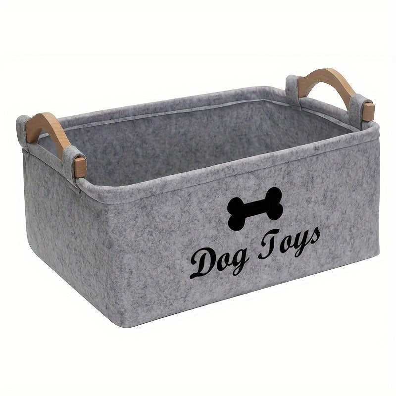 Felt Pet Toy Storage Box Dog Toy Organizer Basket For Toys Blankets  Leashes Durable  Stylish Home  7