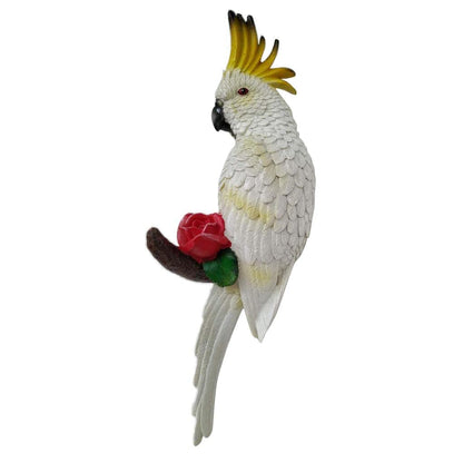 Whimsical Resin Parrot Wall Sculpture  Garden  Home TreeMounted Decoration 7
