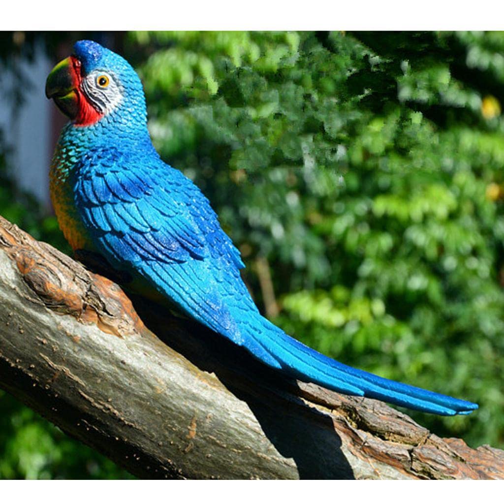 Whimsical Resin Parrot Wall Sculpture  Garden  Home TreeMounted Decoration 9