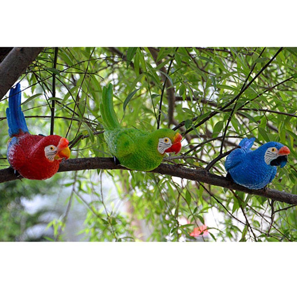 Whimsical Resin Parrot Wall Sculpture  Garden  Home TreeMounted Decoration 10