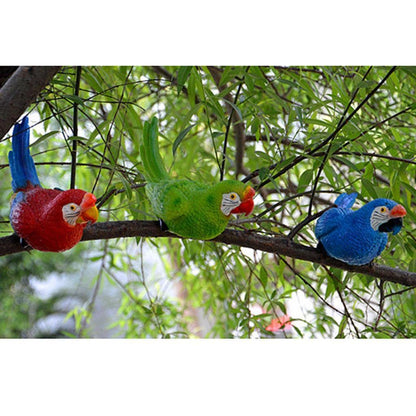 Whimsical Resin Parrot Wall Sculpture  Garden  Home TreeMounted Decoration 10