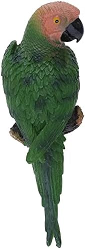 Whimsical Resin Parrot Wall Sculpture  Garden  Home TreeMounted Decoration 12