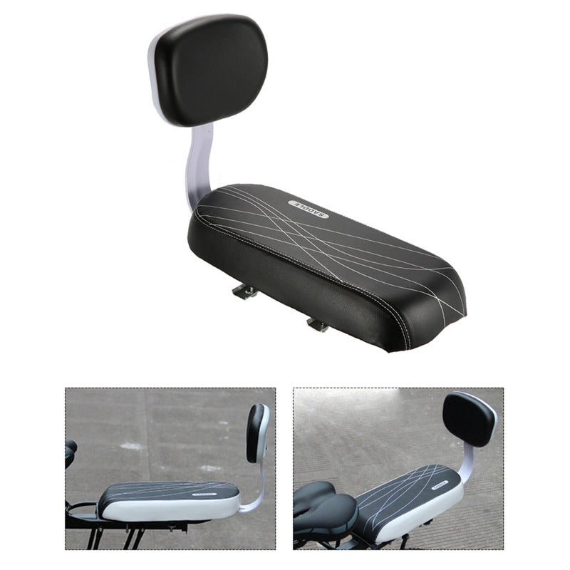 Soft Bicycle Rear Seat for Kids Adjustable Child Bike Seat with Backrest, Handle, Armrest & Footrest Pedals