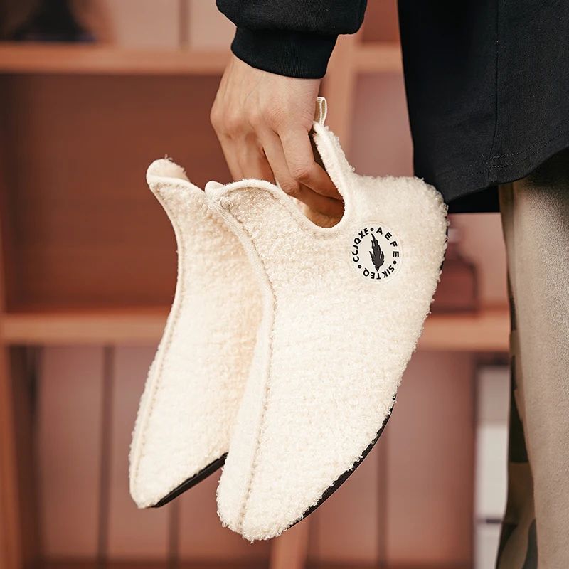 Winter Slippers for Men & Women, Non-Slip, Warm Cotton Indoor Shoes for Couples, Soft & Comfortable Flat Home Footwear