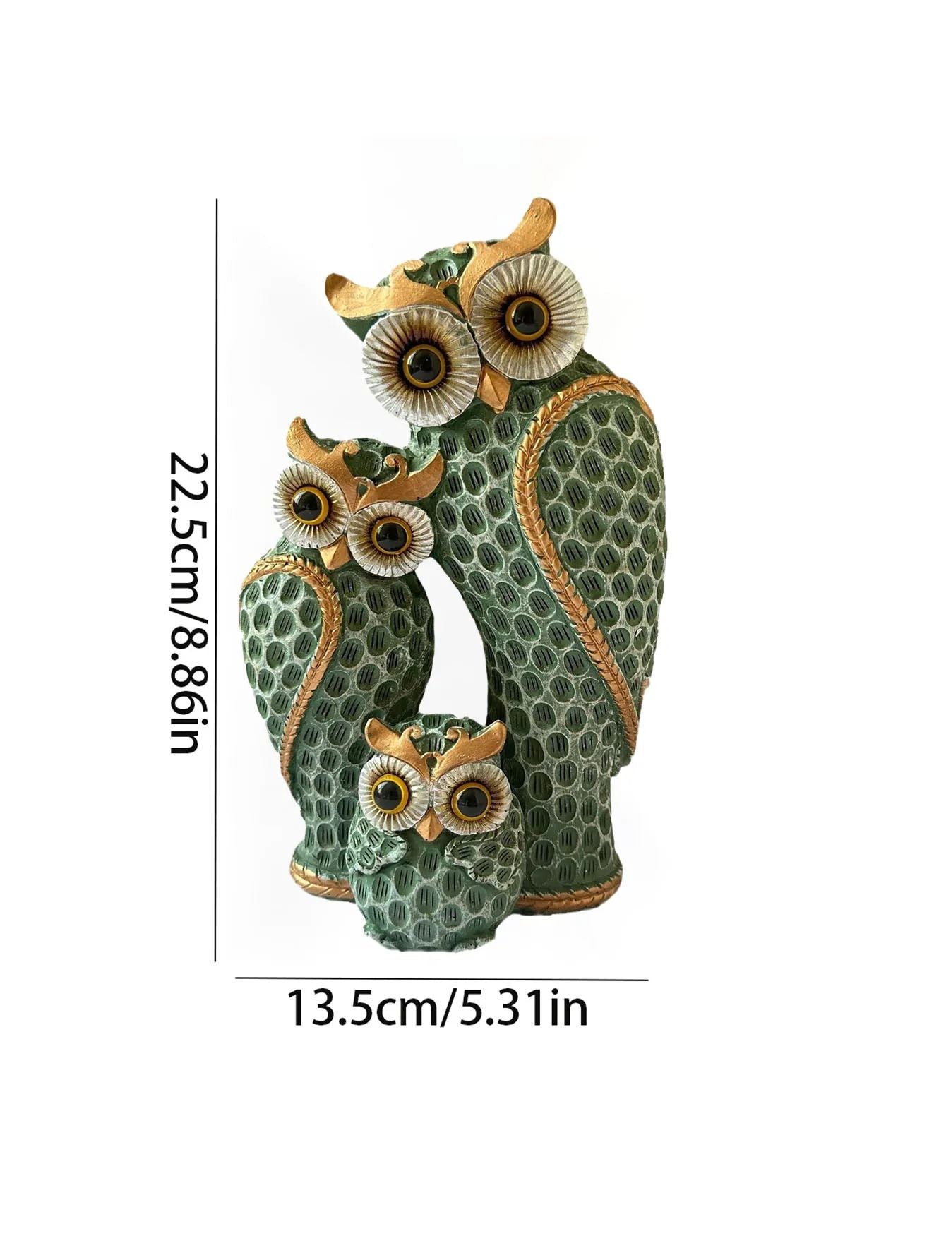 1pc Resin Owl Family Animal Decoration  Elegant Home Decor For Living Room Bookshelf Wine Cooler An 5