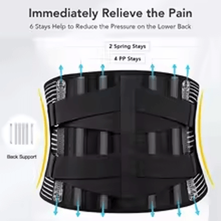 Adjustable Lumbar Support Belt Breathable Back Brace For Pain Relief  Spine Decompression 1
