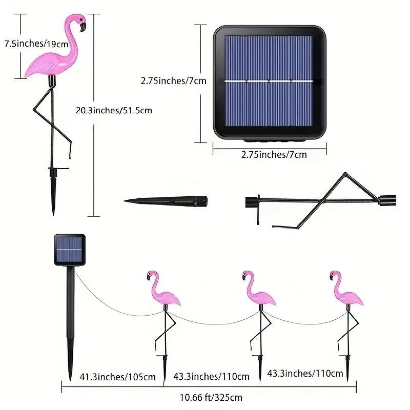 Outdoor Solar Flamingo Garden LED Stake Lights Waterproof Pathway Lawn Yard Landscape Decorative Li 4