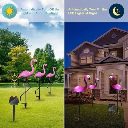 Outdoor Solar Flamingo Garden LED Stake Lights Waterproof Pathway Lawn Yard Landscape Decorative Li 3