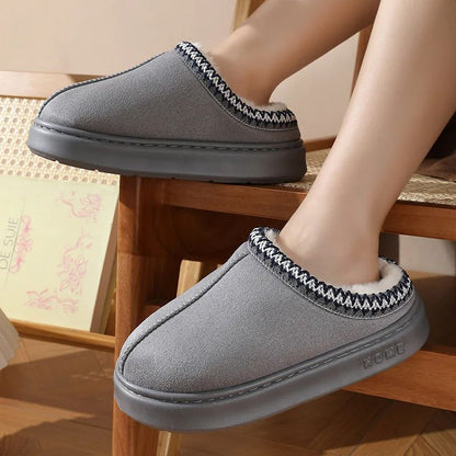 New Fluffy Slippers For Women Plush Winter House Flats Elegant Designer Casual Footwear Large Sizes 1