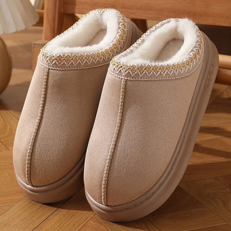 New Fluffy Slippers for Women, Plush Winter House Flats, Elegant Designer Casual Footwear, Large Sizes