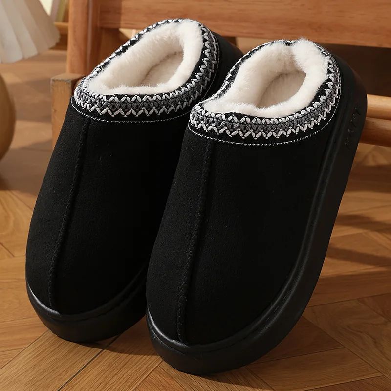 New Fluffy Slippers For Women Plush Winter House Flats Elegant Designer Casual Footwear Large Sizes 3
